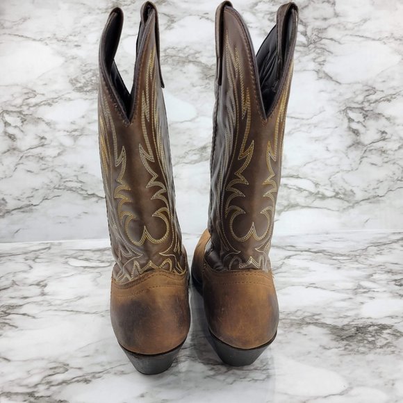 Laredo Kadi Distressed Brown Cowgirl Cowboy Boots 5742 - Picture 5 of 7